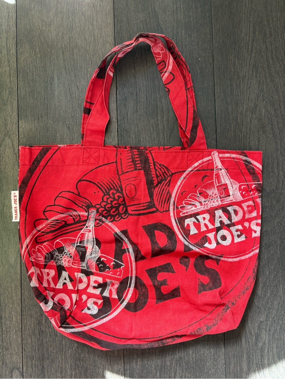 Trader Joe’s Rare Vintage Red Canvas Logo Tote Bag